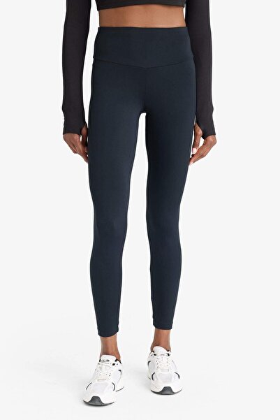 DeFacto Black Sports Tights - Printed and Waist Hugging