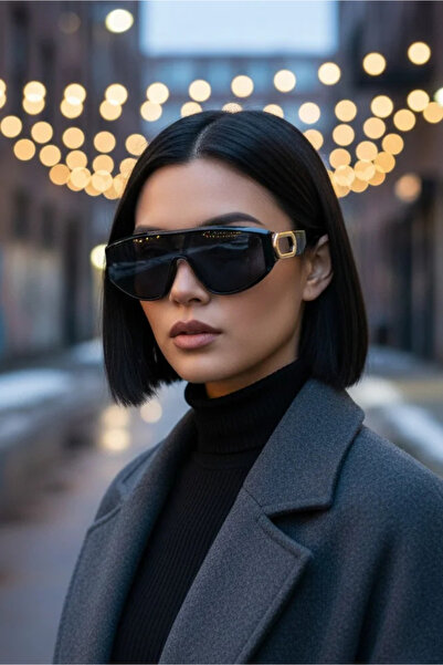 Kapin Darian Dikdörtgen Çerçeve Güneş Gözlüğü - Siyah