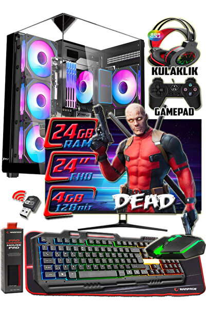 WARBOX DEAD 24" Curved Monitör i5 6500 24gb Ddr4 Ram 256gb Ssd 250gb Hdd R7 2...