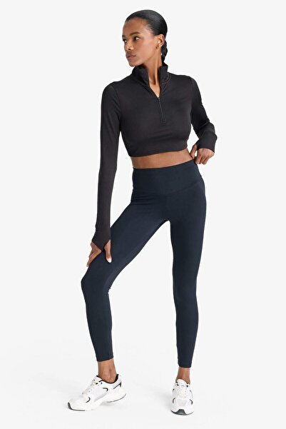 DeFacto Black Sports Tights - Printed and Waist Hugging