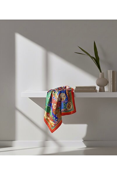 seorastudio Kaplan Desenli Fular 50x50 cm