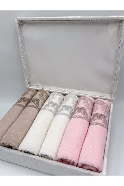 AYHANHOME Груди Gupurlu атласна вишивка з візерунком розкішний Ceyizlik 50x90 6 рушників для обличчя набір рушників для рук