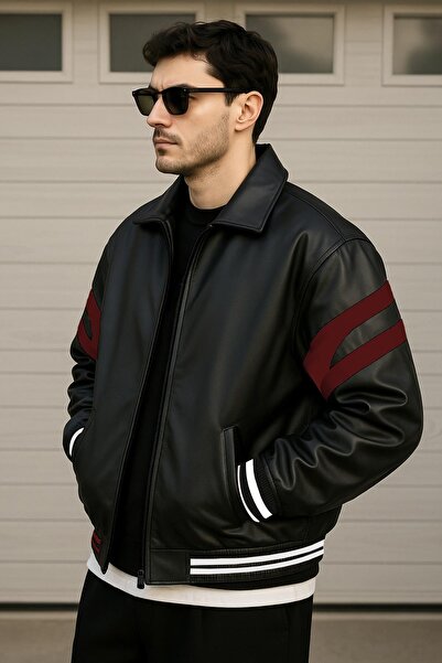 Delpino Oversize Comfortable Fit Leather Jacket