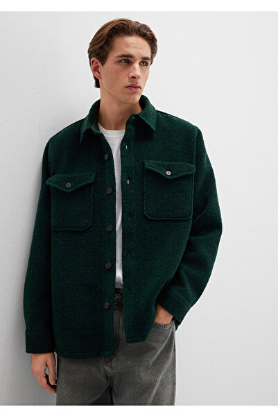 Mavi Wool Blend Green Shirt Loose Fit / Relaxed Fit 0211780-71929