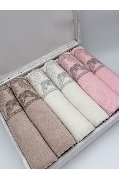 AYHANHOME Груди Gupurlu атласна вишивка з візерунком розкішний Ceyizlik 50x90 6 рушників для обличчя набір рушників для рук