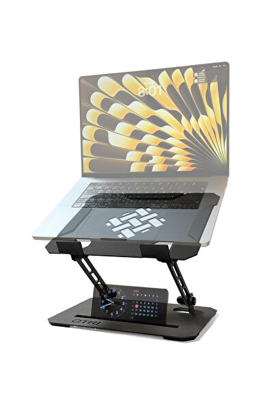 Otri حامل كمبيوتر محمول معدني أسود قابل للطي متوافق مع جميع الموديلات/MacBook...