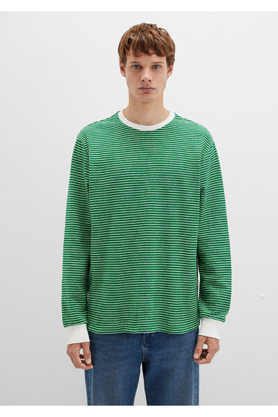 Mavi Striped Green T-Shirt Loose Fit / Relaxed Fit 0613038-85916