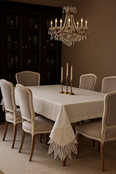 Çeyiz Bahçesi Inci Linen Keten Masa Örtüsü 160&220