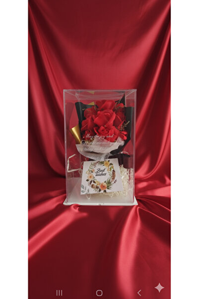 YAPAY ÇİÇEK DERYASI باقة ورود ذهبية حمراء ذهبية بـ9 رؤوس من باقة ورود سيبسو ب...