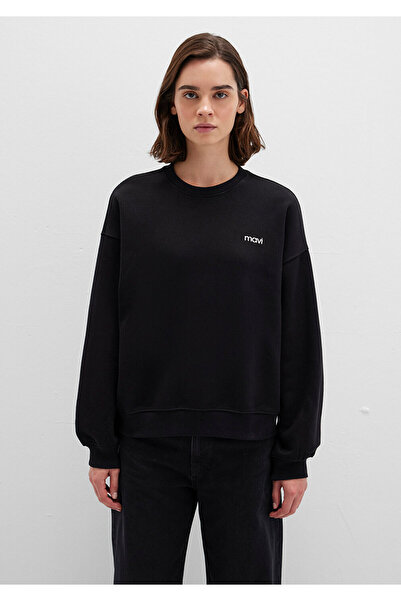 Mavi Schwarzes Sweatshirt mit Logo-Print 1S10490-900