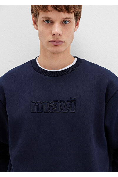 Mavi Logo Navy Blue Sweatshirt 0S10412-86415