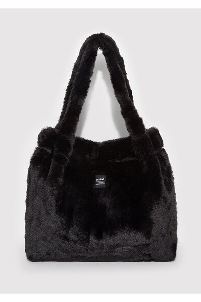 Mavi Black Plush Shoulder Bag 197617-900