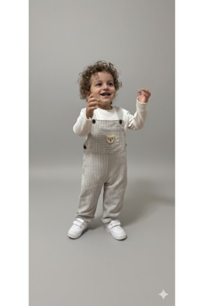 Babito Baby Boy's Striped Underwear Set with Slopetli Teddy Bear Design