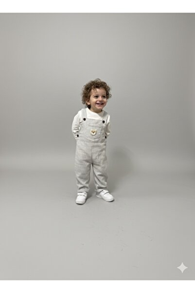 Babito Baby Boy's Striped Underwear Set with Slopetli Teddy Bear Design