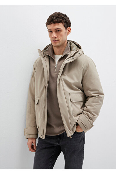 Mavi Pocket Detailed Hooded Beige Coat Loose Fit / Relaxed Fit 0110657-70355