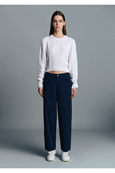 Mavi Navy Blue Velvet Trousers 1011174-80729