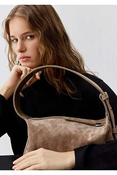 Mavi Suede Leather Brown Shoulder Bag 1913697-70367