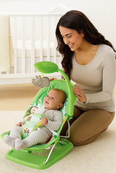 OEM Baby Bouncer Rocking Chair – Jungle Design, 3-Point Safety Belt