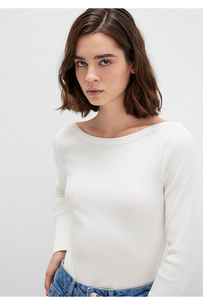 Mavi Long Sleeve Ecru Basic T-Shirt Slim Fit / Slim Fit 1613622-80194