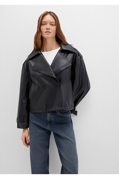 Mavi Black Faux Leather Jacket Oversize / Wide Cut 1110709-900