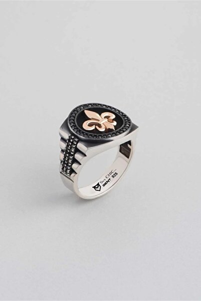 So CHIC... İris Çiçeği Figürlü Gümüş Erkek Yüzük