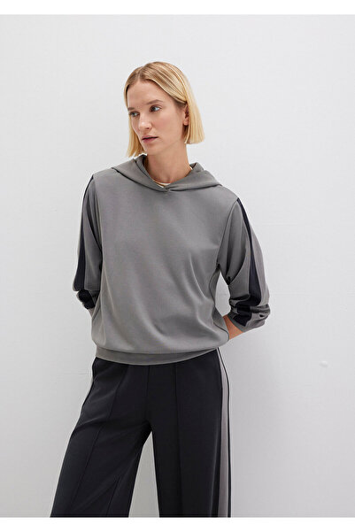 Mavi Striped Detail Hooded Tencel Tm Modal Gray Sweatshirt 1S10443-82577