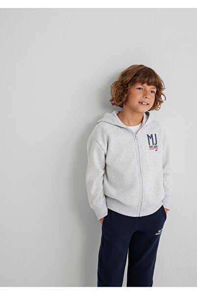 Mavi Mj Printed Hooded Gray Sweatshirt 6S10138-88467