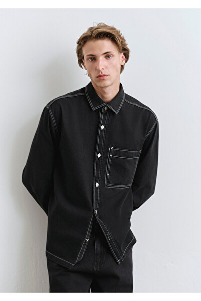 Mavi Black Shirt with Stitching Detail Loose Fit / Relaxed Fit 0211688-90850