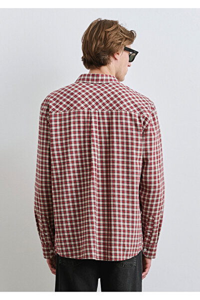Mavi Mv Printed Checkered Red Shirt Loose Fit / Relaxed Fit 0211686-90909