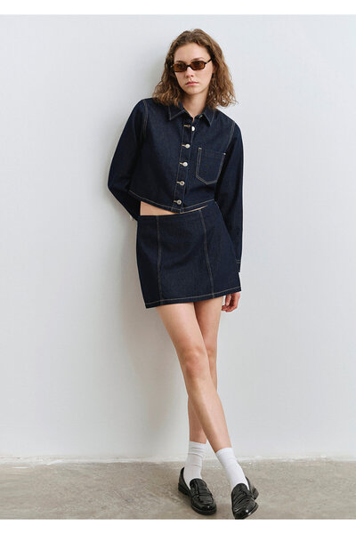 Mavi Rinse Denim Mini Skirt 1310721-85481