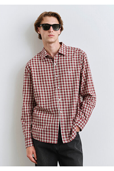 Mavi Mv Printed Checkered Red Shirt Loose Fit / Relaxed Fit 0211686-90909