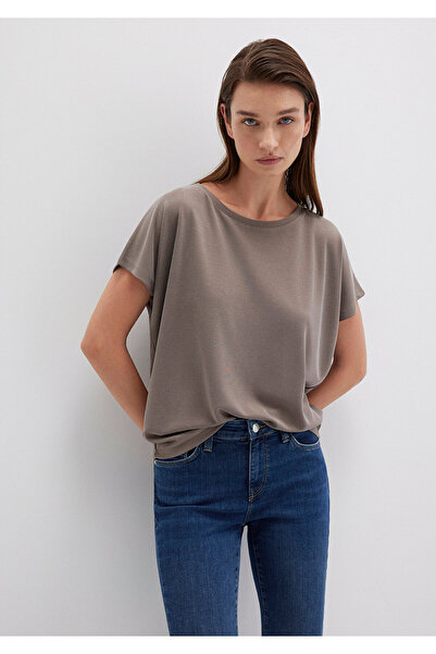 Mavi Lux Touch Tencel Tm Modal Brown Basic T-Shirt Loose Fit / Relaxed Fit 167245-83866