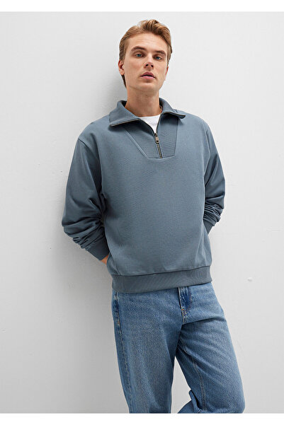 Mavi Half Zip Polo Neck Green Sweatshirt 0S10368-80889