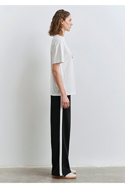 Mavi Logo Printed Ecru T-Shirt Loose Fit / Relaxed Fit 1613333-70057