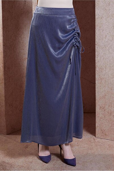 Alvina 60565 Model Satin Textured Wrap Skirt