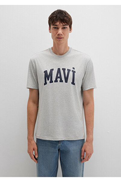 Mavi Logo Printed Gray T-Shirt Loose Fit / Loose Relaxed Fit 0611711-80196