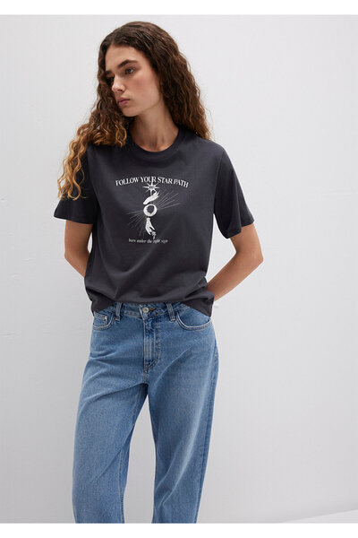 Mavi Astrology Printed Anthracite T-Shirt Regular Fit 1613525-70087