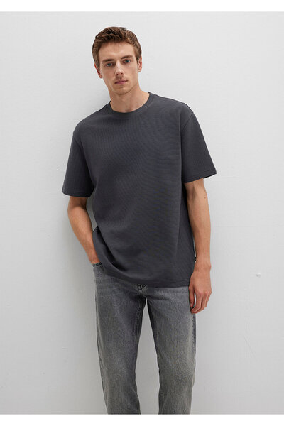 Mavi Textured Anthracite Basic T-Shirt Loose Fit / Relaxed Fit 0612830-80106