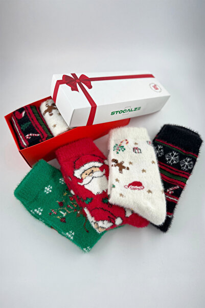 STOCALZE 4-компонентен комплект коледни чорапи в кутия – изключително меки пл...