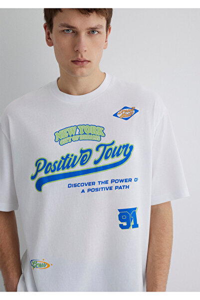 Mavi Printed White T-Shirt Relaxed Fit / Relaxed Cut 0612814-620