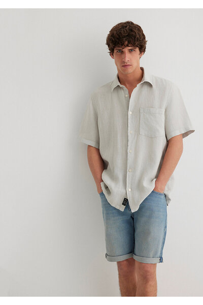 Mavi Men's Gray M0211473-70080 Short Sleeve Shirt