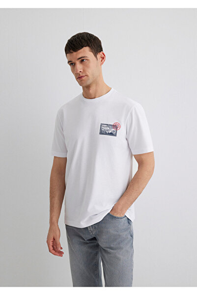 Mavi Istanbul B Printed White T-Shirt Regular Fit / Standard Cut 0612998-620