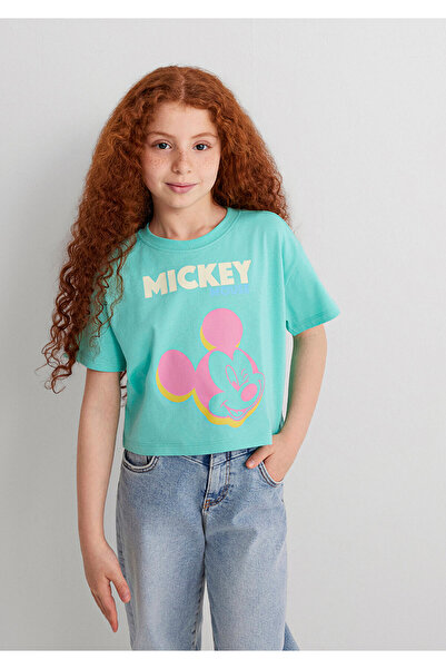 Mavi Mickey Mouse Printed Green T-Shirt Loose Fit / Loose Relaxed Cut 7610332-71673