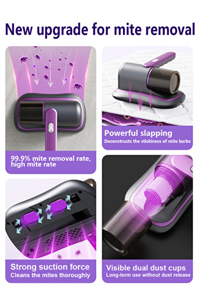 O3 Disinfector UV wireless dust collector, mattress anti allergy bed vacuum cleaner, dust and pet mite remover