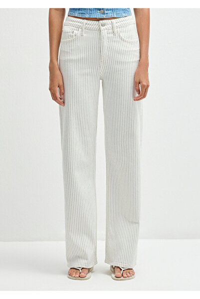 Mavi Malibu Mediterranean Striped Off White Jean Pants 1010152-89688