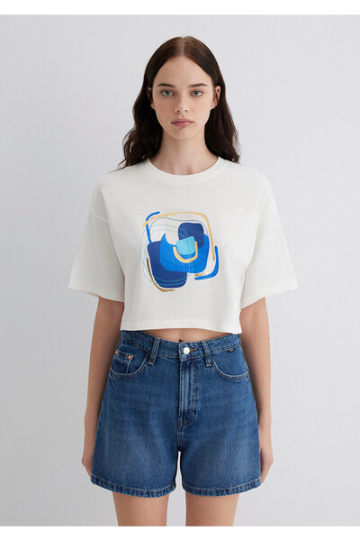 Mavi Evil Eye Bead Printed White T-Shirt Standard 1613446-70057