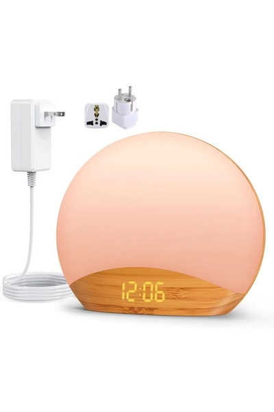 Choice ساعة منبه أوروبية للاستيقاظ عند شروق الشمس، ساعة طاولة قابلة للتعتيم م...