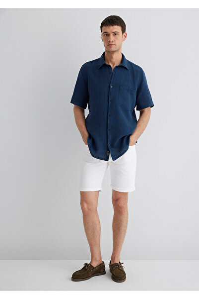 Mavi Navy Blue Linen Shirt Regular Fit / Regular Cut 0211473-82183