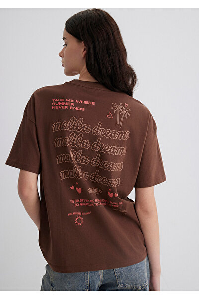 Mavi Printed Brown T-Shirt Loose Fit / Loose Relaxed Fit 1613530-70242