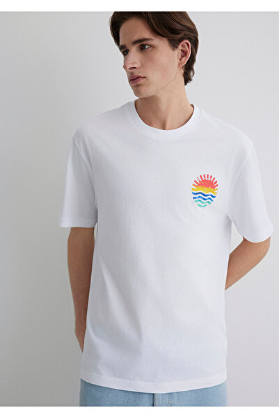 Mavi Back Printed White T-Shirt Loose Fit / Loose Relaxed Fit 0612610-620